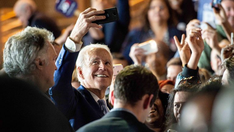 Los Angeles, California, USA. 3rd Mar, 2020. Democratic presidential candidate JOE BIDEN holds a rally during a primary showing on Super Tuesday in Los Angeles, California, Tuesday, March 3. Photo by Justin L. Stewart Credit: Justin L. Stewart/ZUMA Wire/Alamy Live News - Image ID: 2B31665 (RM)