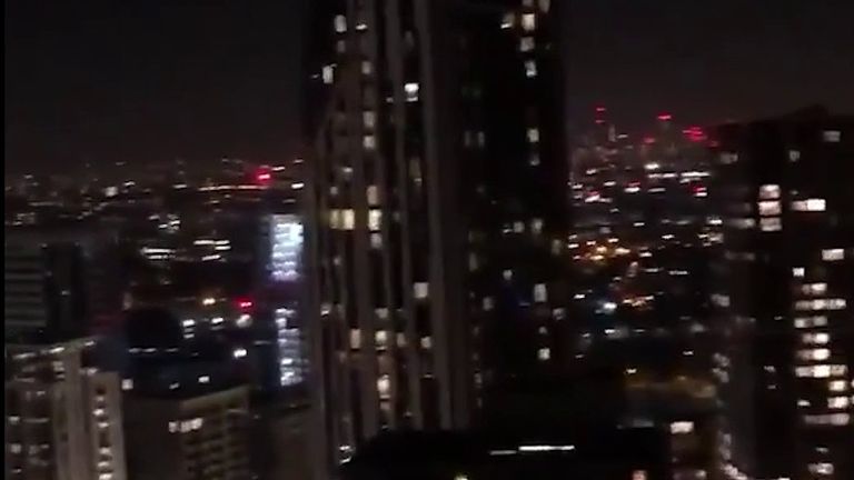 Applause for the NHS rings out across London skyline