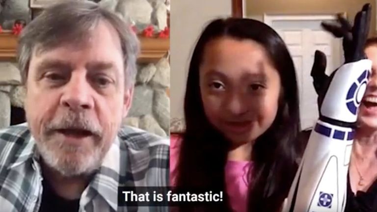 11-year-old amputee Bella Tadlock who got a phone call from Star Wars actor Mark Hamill after receiving a bionic arm in the style of R2-D2 from Open Bionics. PA Photo. Issue date: Tuesday March 3, 2020. Bella Tadlock, from Tallahassee, Florida, raised almost $14,000 (approximately £11,000) to be able to afford the bionic hero arm. See PA story SHOWBIZ Hamill. Photo credit should read: Open Bionics/PA Wire NOTE TO EDITORS: This handout photo may onl