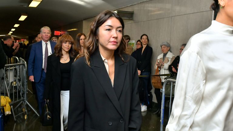 Mimi Haleyi walks into for sentencing of movie mogul Harvey Weinstein on March 11, 2020 in New York City. Haleyi is one of two women who were to give victim impact statements ahead of sentencing for Weinstein, who faces a minimum sentence of 5 years and a maximum of 25 years after being convicted of rape and criminal sexual assault. (Photo by Roy Rochlin/Getty Images) 