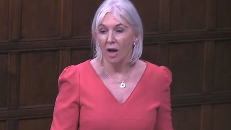 Health minister Nadine Dorries speaking in Westminster Hall on 5 March