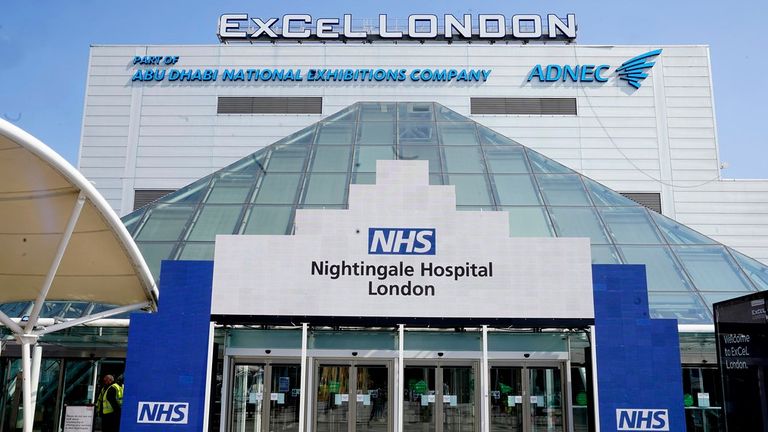 NHS Nightingale at London&#39;s Excel centre