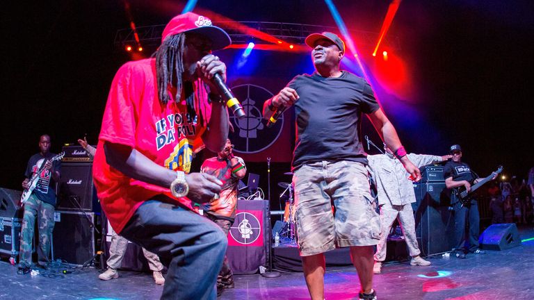 Flavor Flav and Chuck D, of Public Enemy, performing in 2016