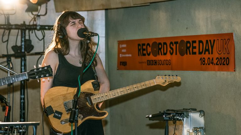 The Big Moon&#39;s Soph Nathan at the Record Store Day launch. Pic Tom Rowland