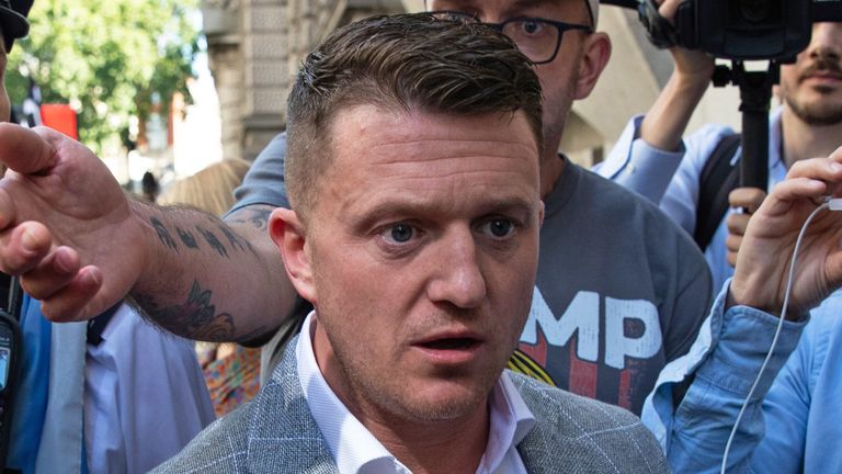 Tommy Robinson was arrested after the altercation. File pic