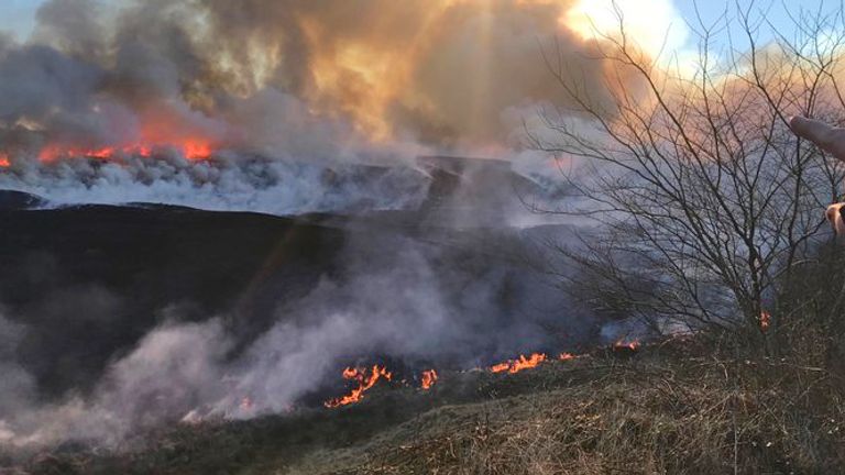 A wildfire near Manchester in 2020. File pic: Lancashire Fire and Rescue