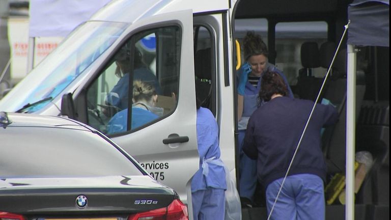 The testing site was set up in a car park