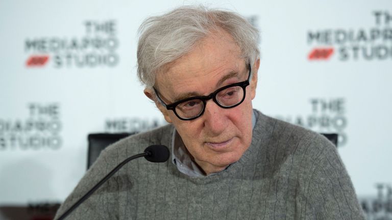 US director Woody Allen holds a press conference in the northern Spanish Basque city of San Sebastian, where he will start shooting his yet-untitled next film, on July 9, 2019
