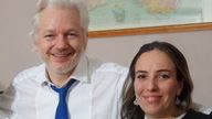 Julian Assange pictured with his partner Stella Morris