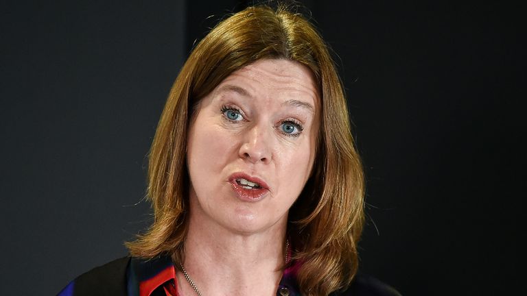 Scotland's Chief Medical Officer, Catherine Calderwood speaks as she holds a briefing on the novel coronavirus COVID-19 outbreak in Edinburgh on March 29, 2020, as Britain lives under lockdown, its population joining around 1.7 billion people around the globe ordered to stay indoors to curb the "accelerating" spread of the coronavirus. (Photo by Jeff J Mitchell / POOL / AFP) (Photo by JEFF J MITCHELL/POOL/AFP via Getty Images)