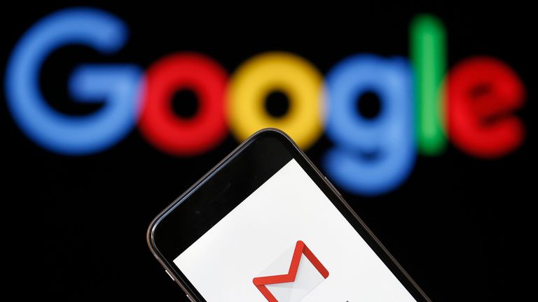 PARIS, FRANCE - JULY 04:  In this photo illustration, the logo of the Gmail app homepage is seen on the screen of an iPhone in front of a computer screen showing a Google logo on July 04, 2018 in Paris, France.  According to the Wall Street Journal dozens of Google partner companies have access to emails from 1.5 billion Gmail users. Gmail is a free email service offered by Google.  (Photo Illustration by Chesnot/Getty Images)