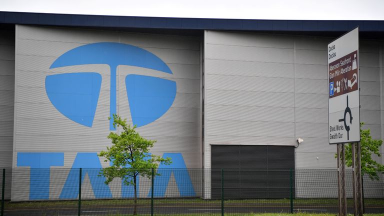 The image of Tata Steel's steel plant was unveiled at Port Talbot in South Wales on April 2, 19 south2, following an incident at the site this morning.  - Two people were slightly injured in an explosion at Tata Steel Works in South Wales, police said on Friday.  Authorities said numerous calls were received overnight to report "Explosion" Port Talbot site.  (Photo by Ben Stansal / AFP) (Photo credit must be read via image at Betty Stansal / AFP Gate)