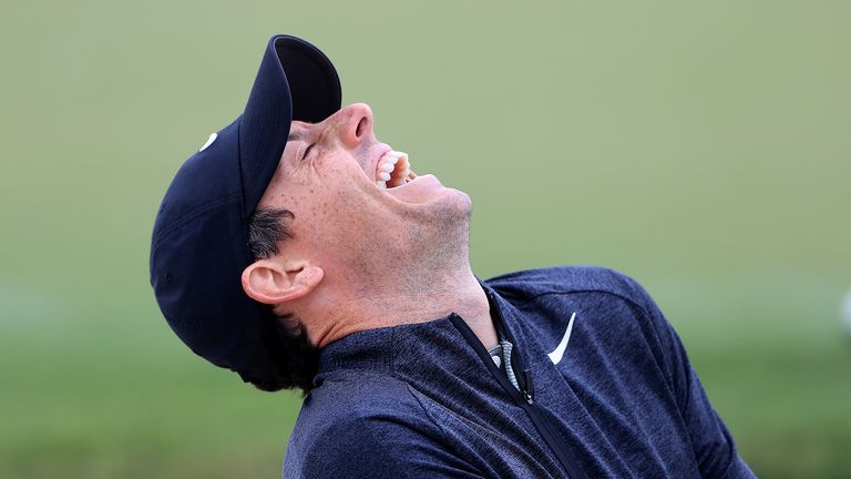 Rory McIlroy of Northern Ireland laughs during a practice round prior to the Arnold Palmer Invitational Presented By MasterCard at Bay Hill Club and Lodge on March 05, 2019 in Orlando, Florida.