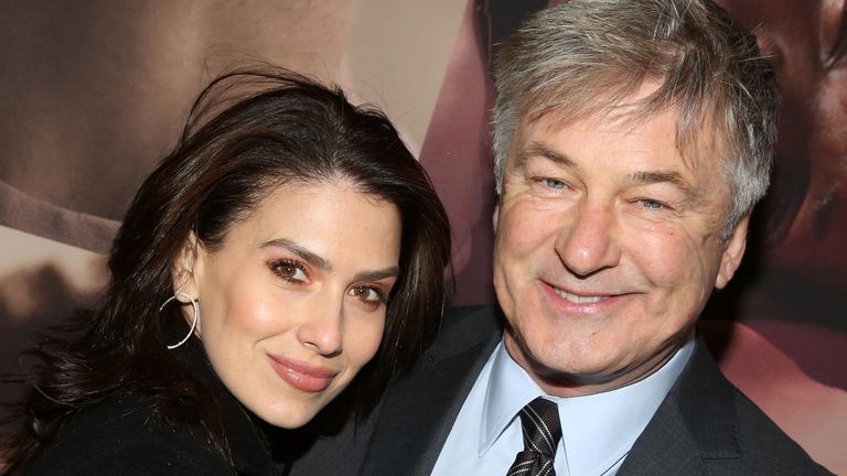 NEW YORK, NEW YORK -FEBRUARY 20: Hilaria Baldwin and husband Alec Baldwin pose at the opening night of the revival of Ivo van Hove&#39;s "West Side Story"on Broadway at The Broadway Theatre on February 20, 2020 in New York City