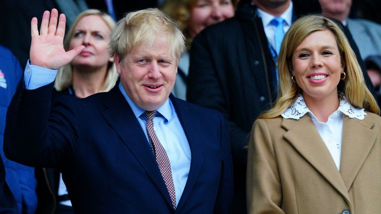 CREDIT - - Pic:Javier Garcia/BPI/Shutterstock

England v Wales, Guinness Six Nations, Rugby Union, Twickenham Stadium, London, UK - 07 Mar 2020
Prime Minister Boris Johnson alongside Carrie Symonds

7 Mar 2020