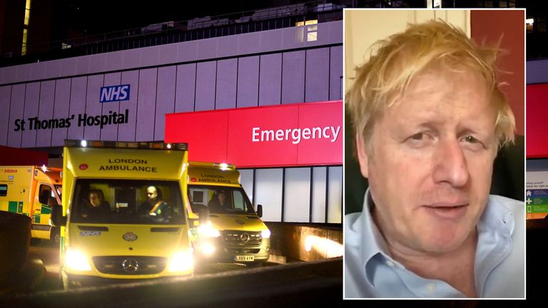 Boris Johnson was first admitted to St Thomas&#39; Hospital on Sunday night