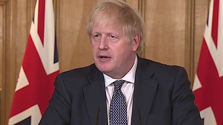 Boris Johnson says the UK is past the peak of coronavirus