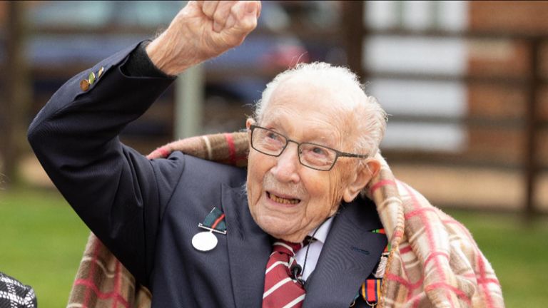 Colonel Tom Moore celebrates 100th birthday