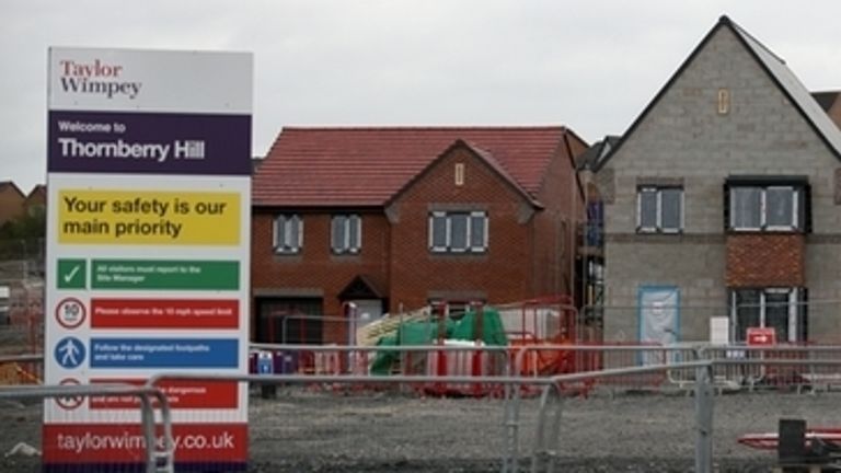 A Taylor Wimpey housing development in Telford where building work has ceased as the UK continues in lockdown to help curb the spread of the coronavirus. PA Photo. Picture date: Monday March 30, 2020