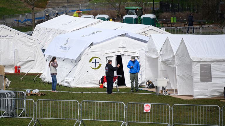 Temporary hospital in New York's Central Park