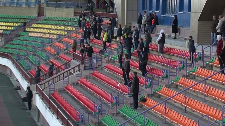 Belarus is the only country in Europe still playing soccer amid the coronavirus pandemic but a growing number of fans are boycotting league matches, anxious about catching the disease.