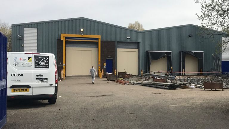 A building on Hillington Industrial Estate is being turned into a temporary morgue