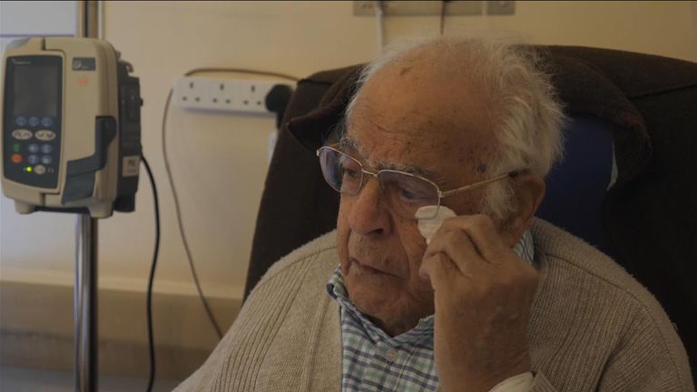 Alex Crawford speaks to an elderly patient about having important hospital treatment while keeping aware of coronavirus