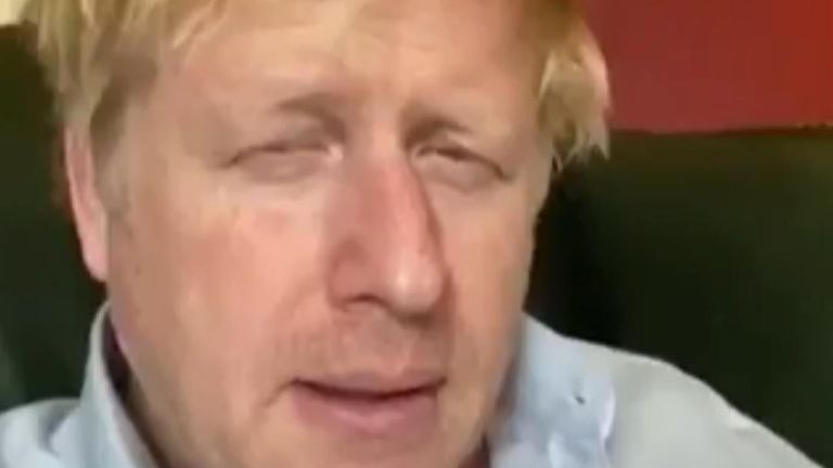 Boris Johnson also used the video message to urge the public to stay at home over weekend, for which warmer weather is forecast.