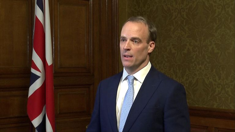 Foreign secretary Dominic Raab, now &#39;deputy prime minister&#39; speaks after Boris Johnson was taken into intensive care.