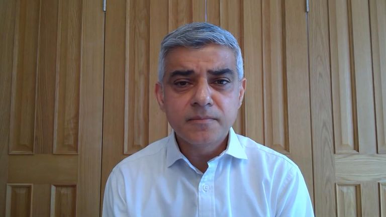 London mayor Sadiq Khan said he is lobbying the government regularly for more protective equipment for Transport for London staff