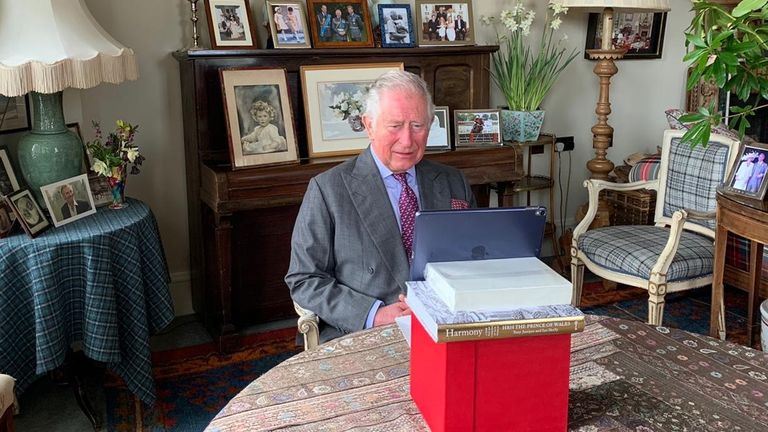 The Prince of Wales opened the new hospital...from his home in Scotland. Pic: Clarence House