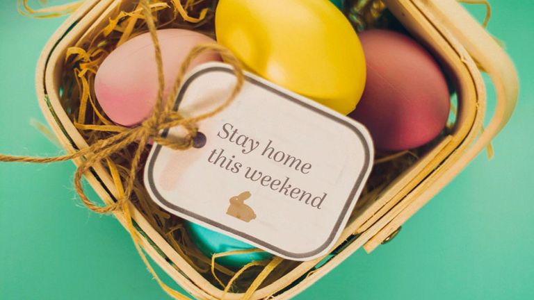 Government advert warning people to stay home during the Easter weekend