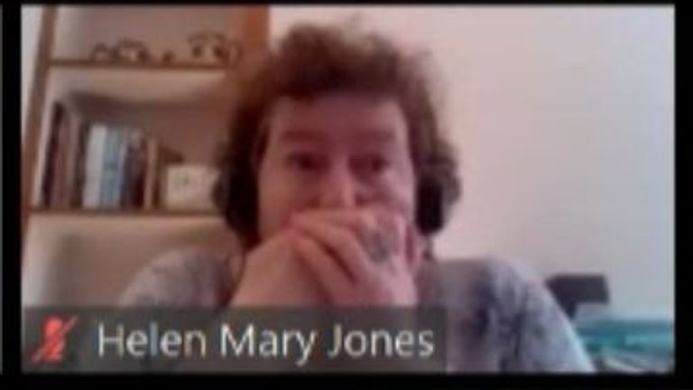 Welsh AM Helen Mary Jones pictured reacting to health minister Vaughan Gething swearing about a colleague