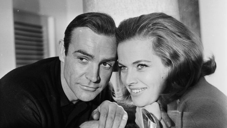 Sean Connery and Honor Blackman starred together in Goldfinger in 1964. (Photo by Express/Getty Images)