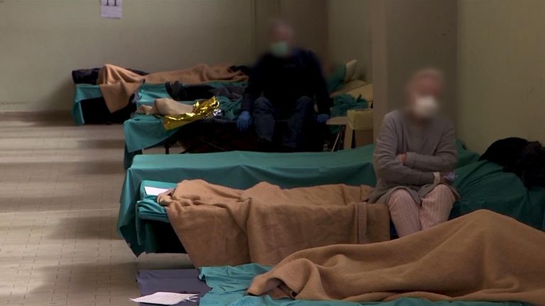 Sky News sees inside a Rome hospital on the frontline fighting against COVID-19