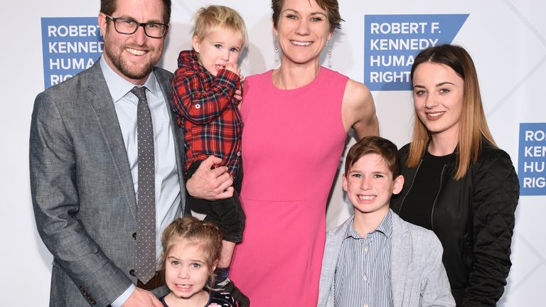 David McKean, Maeve Kennedy Townsend Mckean and family attend the Robert F. Kennedy Human Rights Hosts 2019 Ripple Of Hope Gala & Auction In NYC on December 12, 2019 in New York City