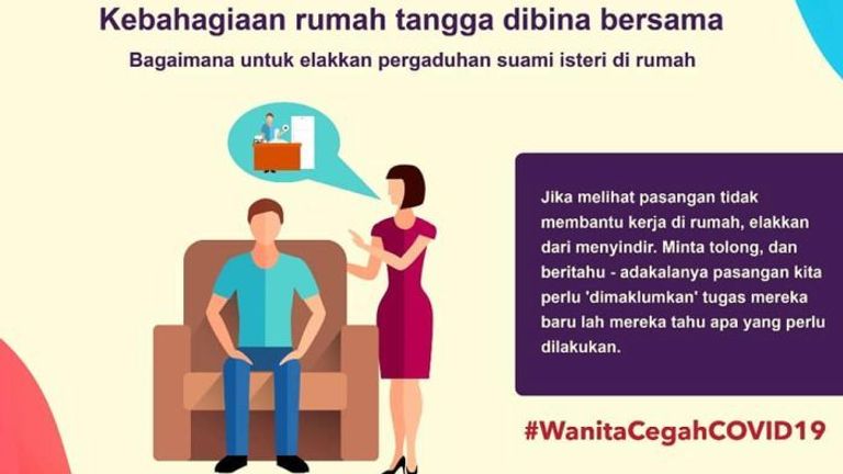 This poster says women should not be sarcastic if they are not getting help with the housework