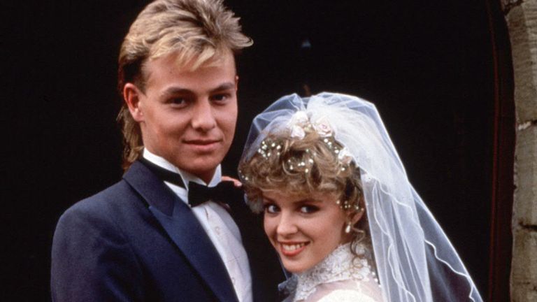 &#39;Neighbours&#39; TV Soap The Wedding of Jason Donovan and Kylie Minogue. Pic: Fremantle Media/Shutterstock
1980s