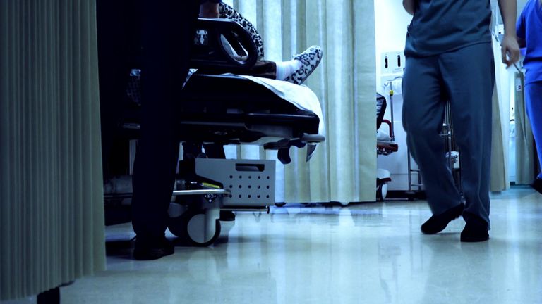 A patient on an NHS hospital ward