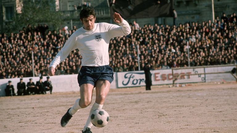 Hunter in action for England away at Malta in 1971