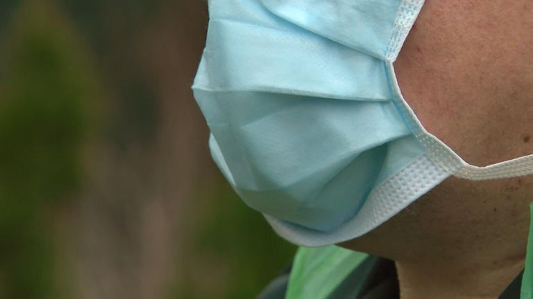 A patient might have to be intubated by a paramedic in just a paper surgical mask