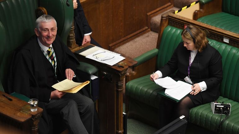 Pictures from the first ever virtual PMQs. Pic: Jessica Taylor/ UK parliament