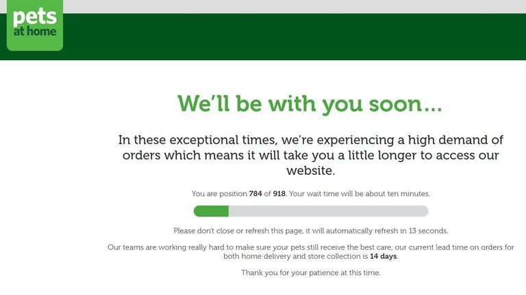 Like many retailers, Pets at Home is implementing online queues