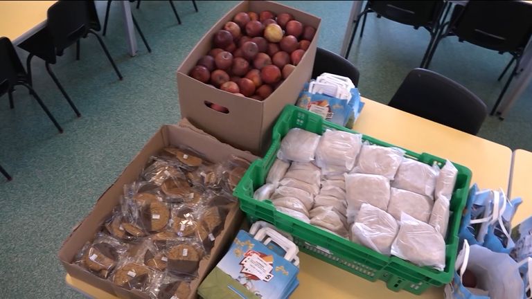 Every morning, Zane Powles, assistant headteacher at Western Primary School, delivers 78 packed lunches to children who qualify for free school meals, each containing a sandwich, a packet of crisps, a biscuit and an apple.