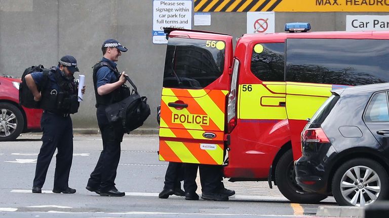 Armed police were seen leaving the hospital after the PM was discharged