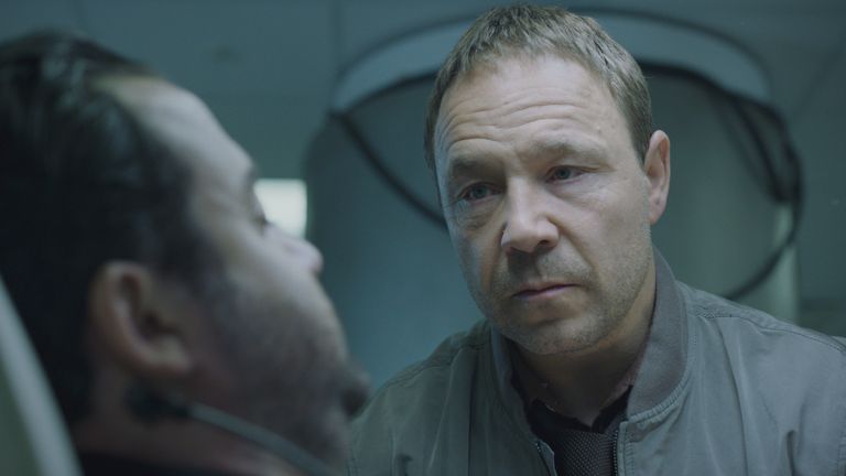 Stephen Graham and Daniel Mays star in Code 404, a new original comedy set in the near future in the Special Investigation Unit at the London Met. Pic: ©Sky UK Limited