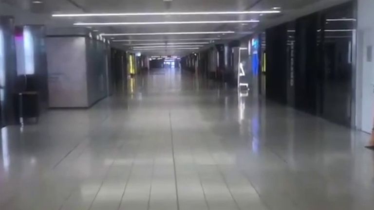 Sydney Airport is deserted as Virgin Australia goes into voluntary administration