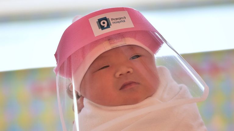 Coronavirus: Newborn Babies In Thailand Given Face Shields To Protect ...