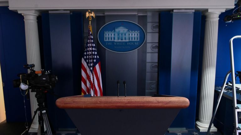Mr Trump did not hold a briefing on Saturday and hit out at the press for asking 'nothing but hostile questions'