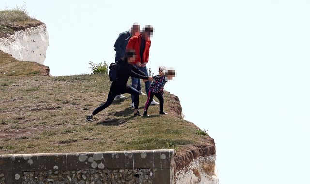 Birling Gap: Warning after young girl pictured being pulled from cliff edge